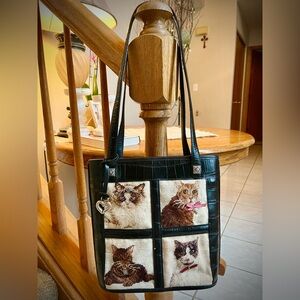 Brighton Cross Stitch Kitty Cat Handbag Feline Fantasy rare htf